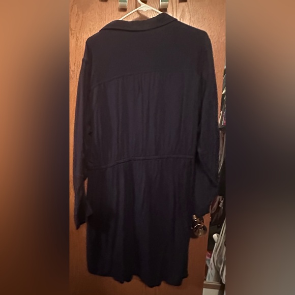 GAP Classic Shirt Dress- Navy Blue - Picture 4 of 4